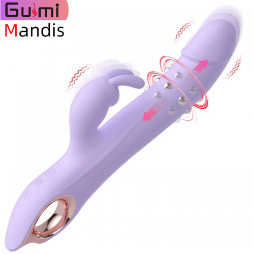 【GM-567】10 Vibration Modes, 5 Bead Speeds & Thrusting Magnetic Charging Rabbit Vibrator 